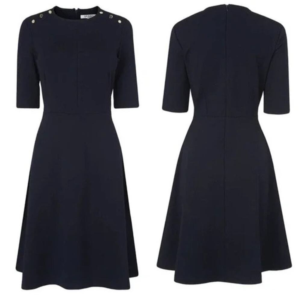 LK BENNETT Casey Dress Sloane Blue Navy Size 4 Professional Office Workwear